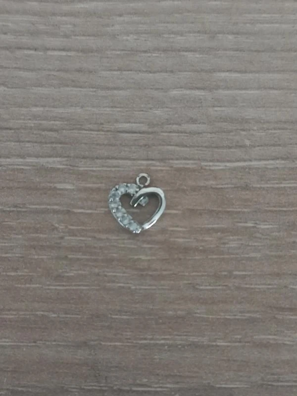 Pendentif Coeur Et Zirconium Argent 925 Rhodié